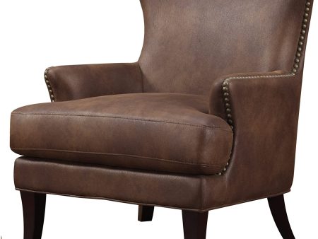 Emerald Home Furnishings Nola Brown Accent Chair with Faux Suede Upholstery And Nailhead Trim Online