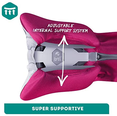 trtl Pillow Plus, Travel Pillow - Fully Adjustable Neck Pillow for Airplane Travel, Car, Bus and Rail. (Pink) Includes Water Proof Carry Bag and Setup Guide Travel Accessories Online Hot Sale