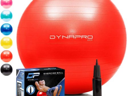 DYNAPRO Exercise Ball - 2,000 lbs Stability Ball - Professional Grade – Anti Burst Exercise Equipment for Home, Balance, Gym, Core Strength, Yoga, Fitness, Desk Chairs Discount