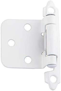 Silverline SH5001-WT Self Close Hinge Cabinet Hardware 20 Pack (10 Pairs) Face Mount Overlay Variable White Coated on Sale