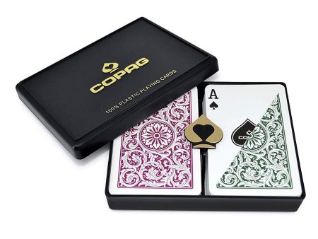 Copag Bridge Size Regular Index 1546 Playing Cards (Green Burgundy Setup) Online