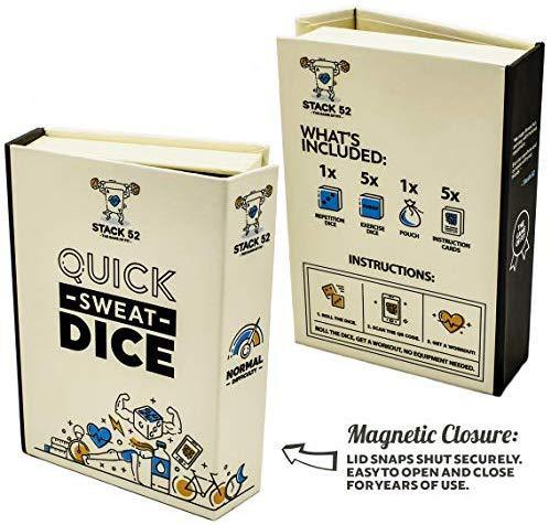 Stack 52 Quick Sweat Fitness Dice. Bodyweight Exercise Workout Game. Designed by a Military Fitness Expert. Video Instructions Included. No Equipment Needed. Burn Fat Build Muscle. Discount